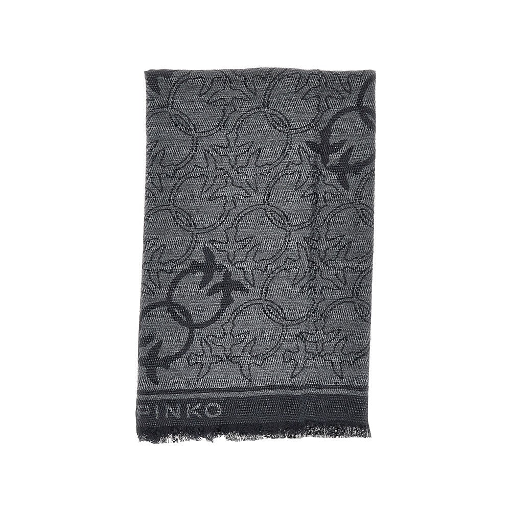 Scialle in misto viscosa con logo jacquard