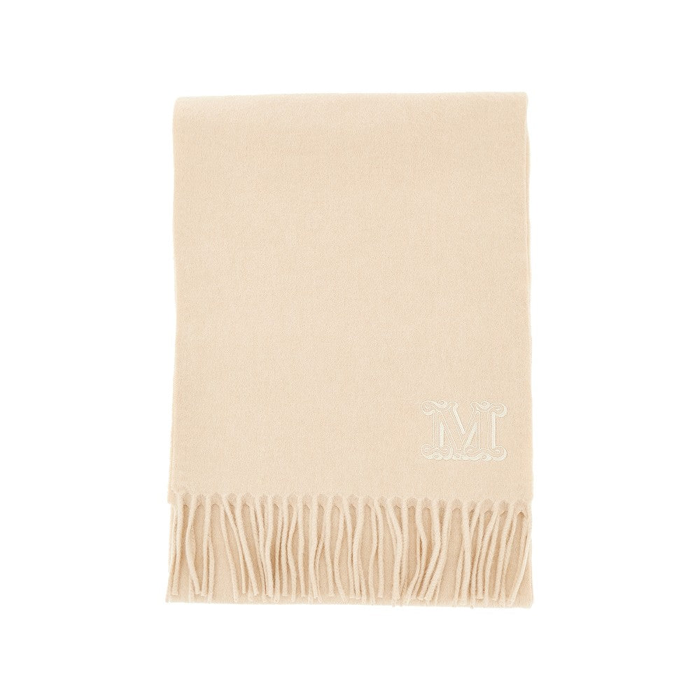 Sciarpa in cammello con ricamo Monogram