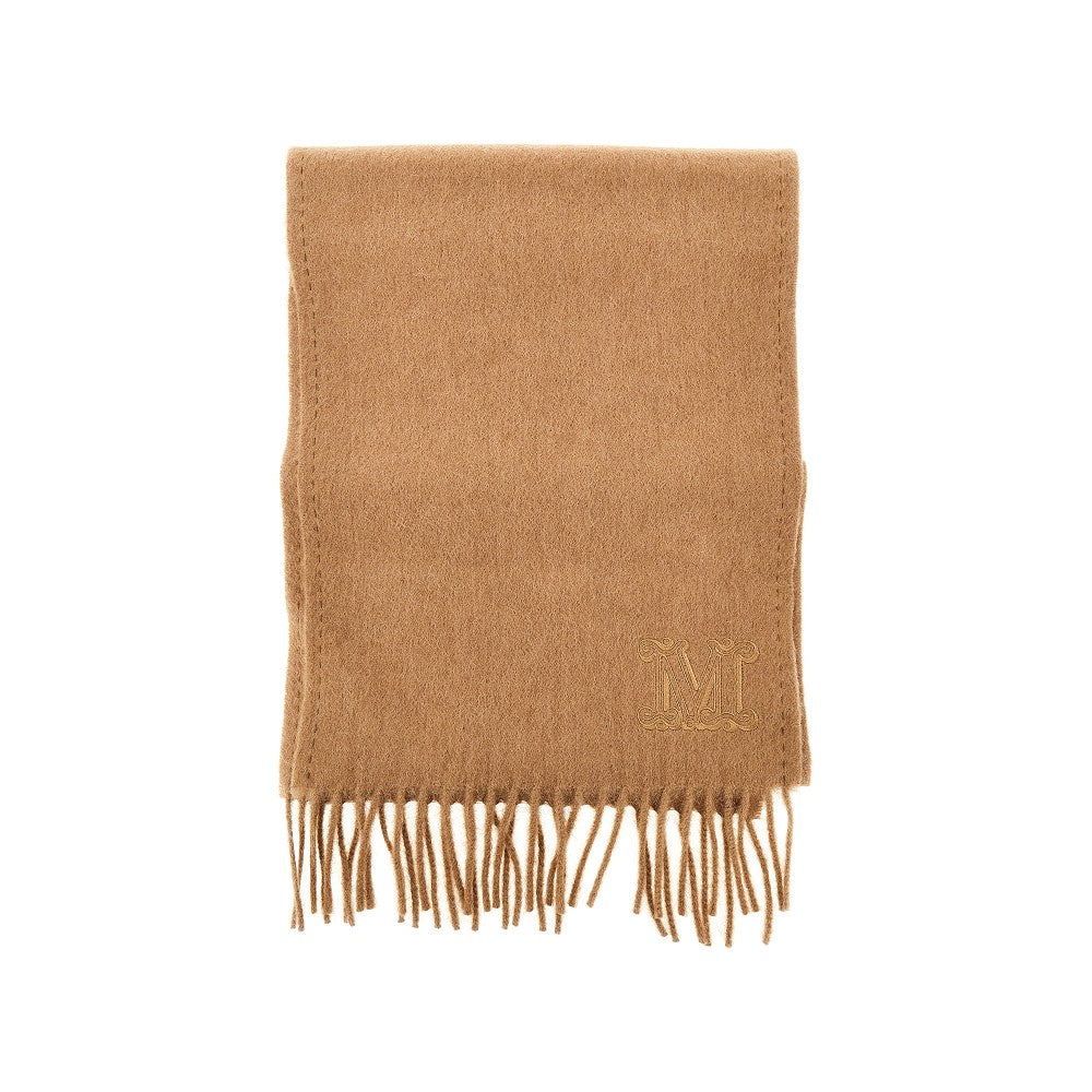 Sciarpa in cammello con ricamo Monogram