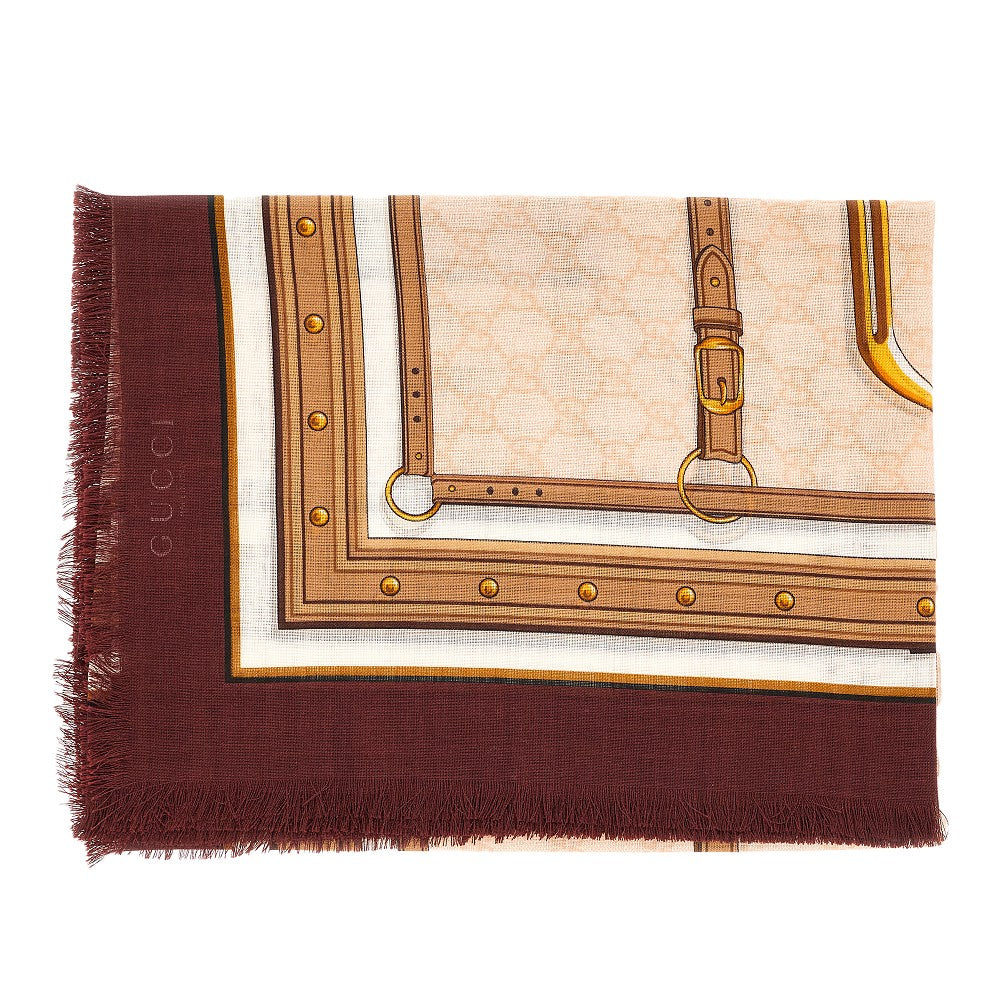 Printed wool and silk shawl
