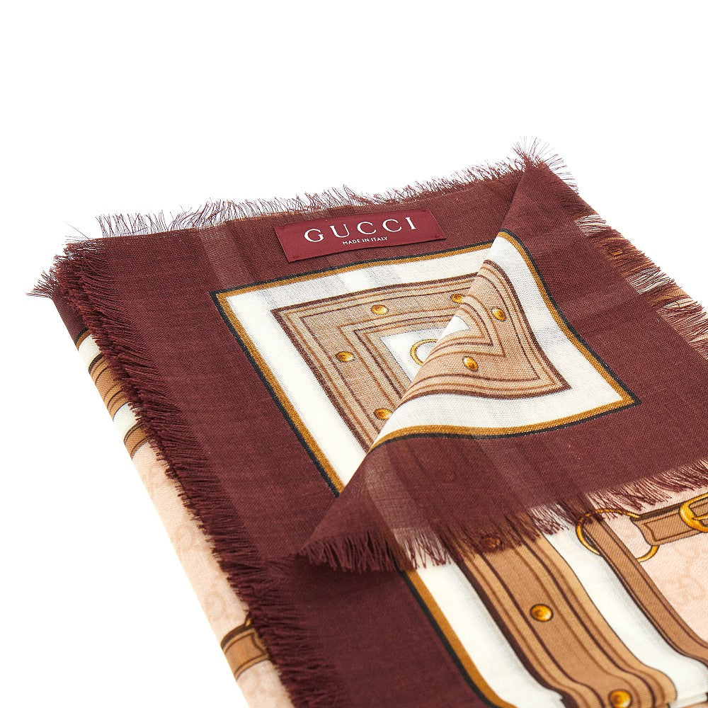 Printed wool and silk shawl