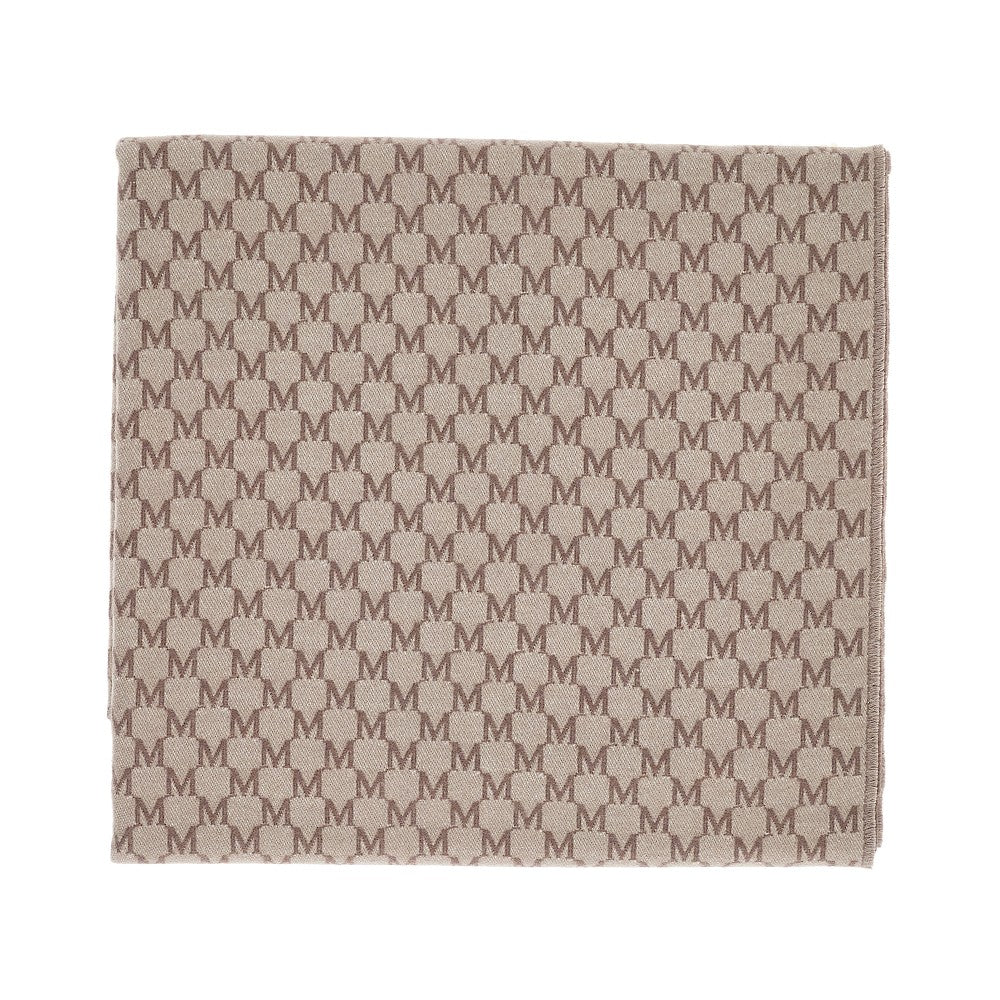 Monogram pattern wool scarf