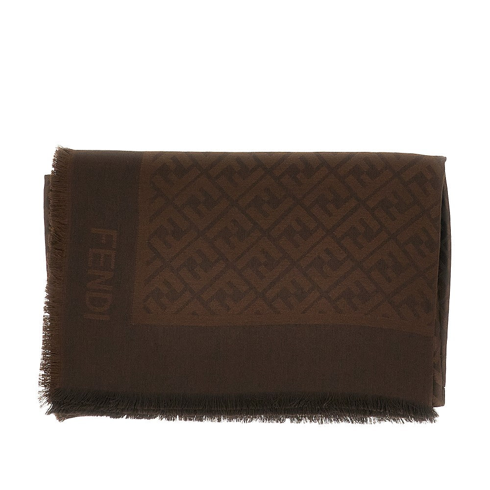 Scialle in lana e seta jacquard FF