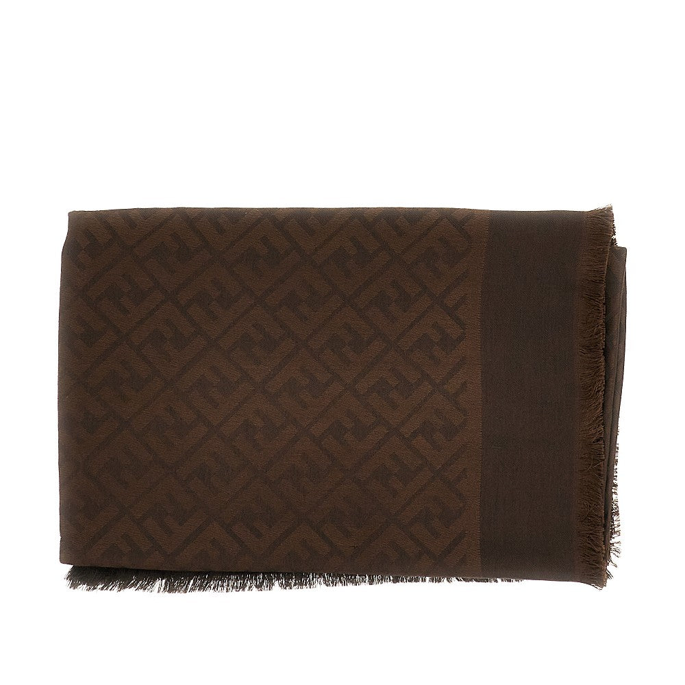 Scialle in lana e seta jacquard FF
