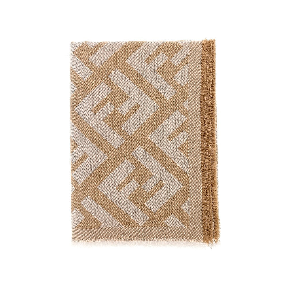Scialle in lana e cachemire jacquard FF