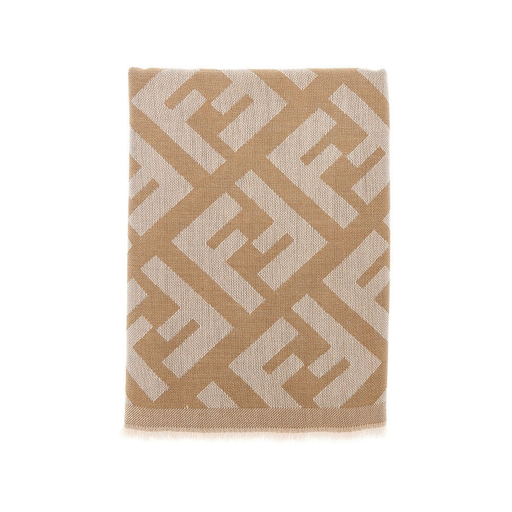 Scialle in lana e cachemire jacquard FF