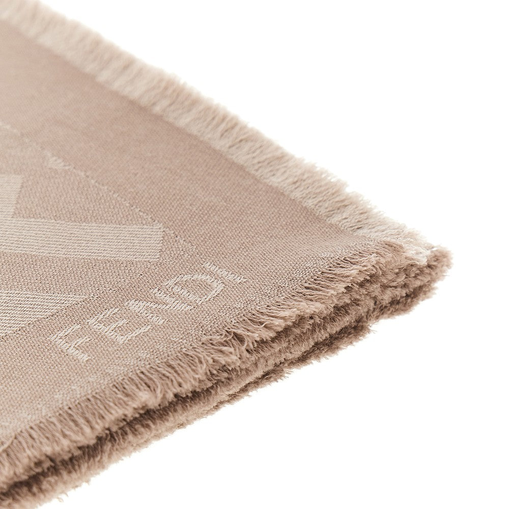 FF jacquard wool and cashmere shawl