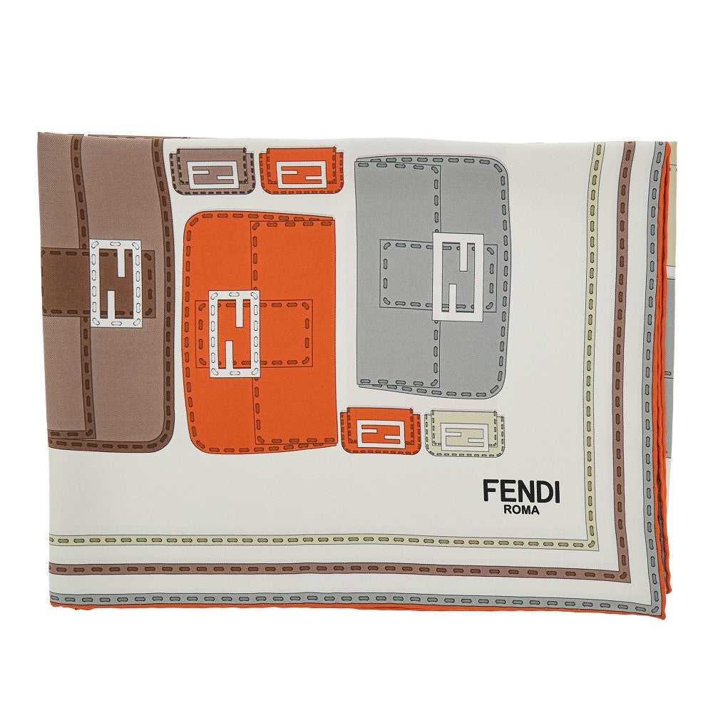 Printed twill squared scarf