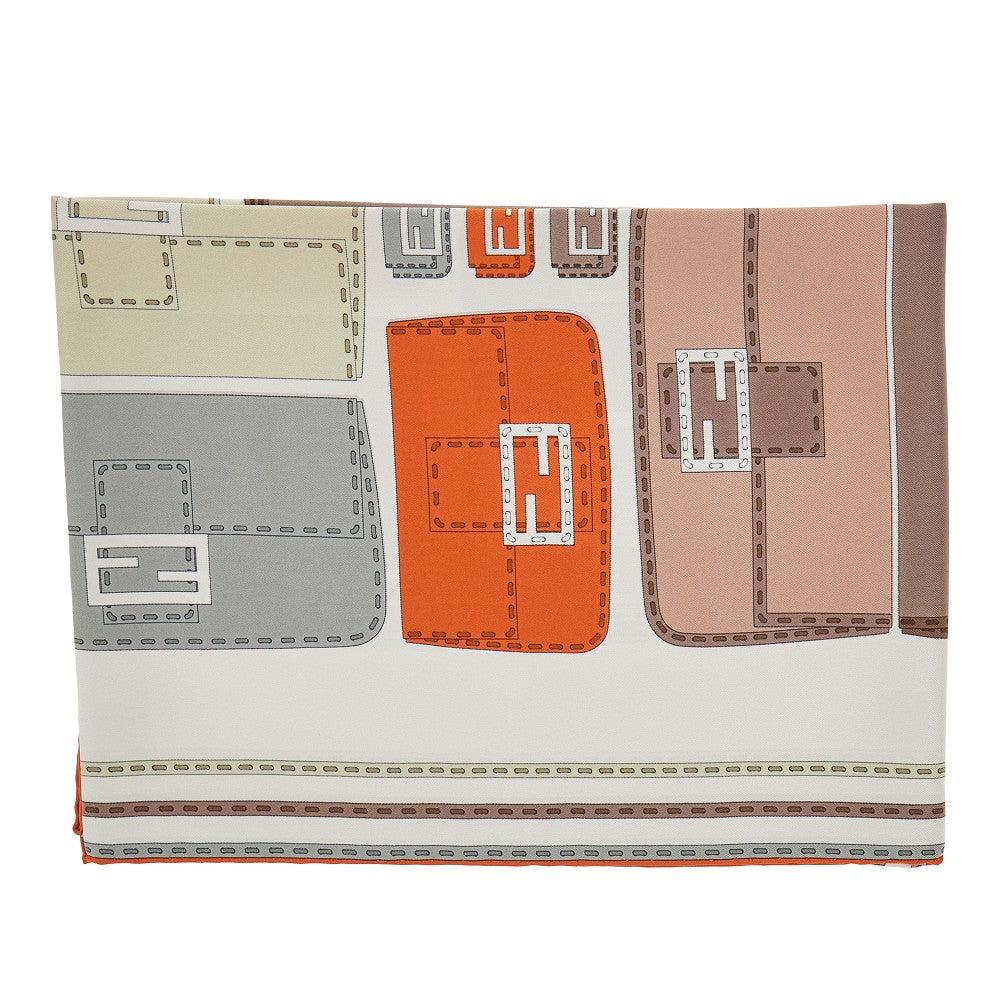 Printed twill squared scarf