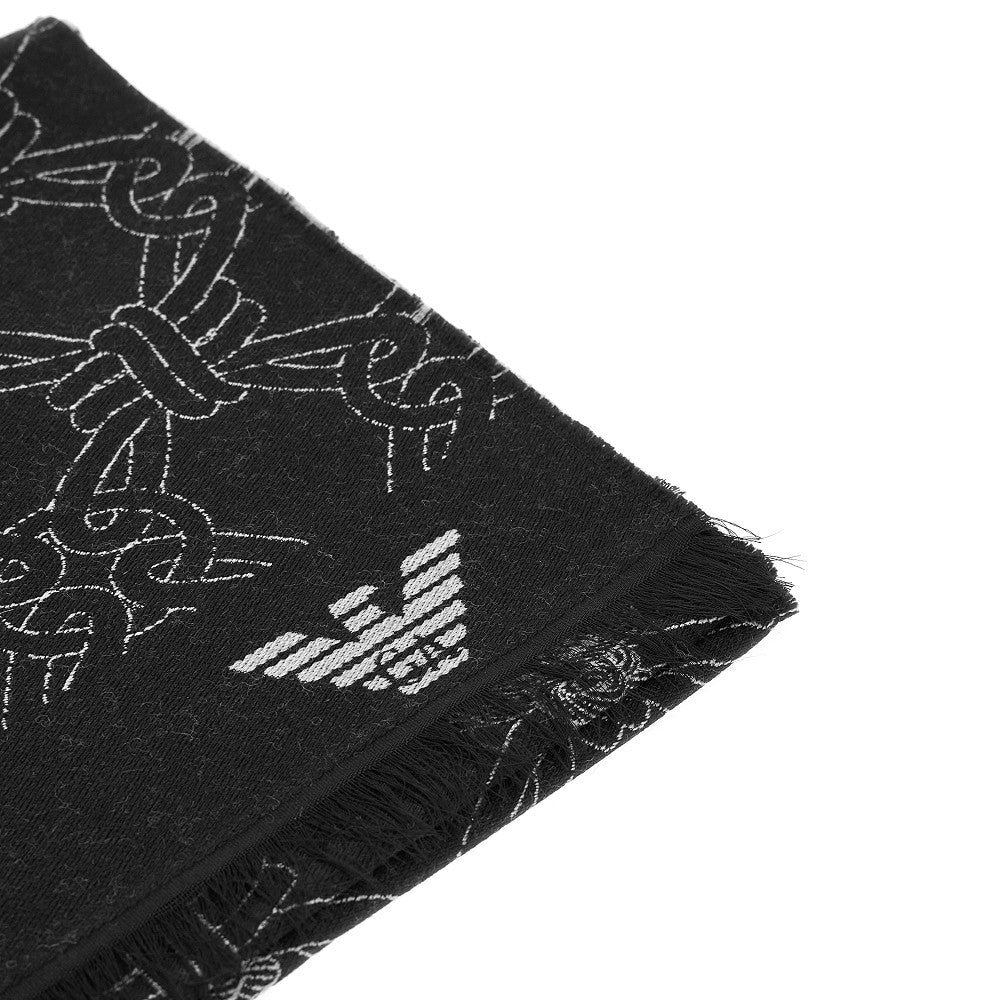 Jacquard wool-blend scarf