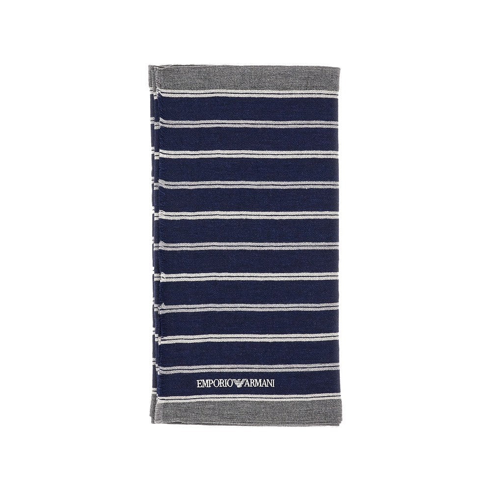 Striped wool-blend scarf