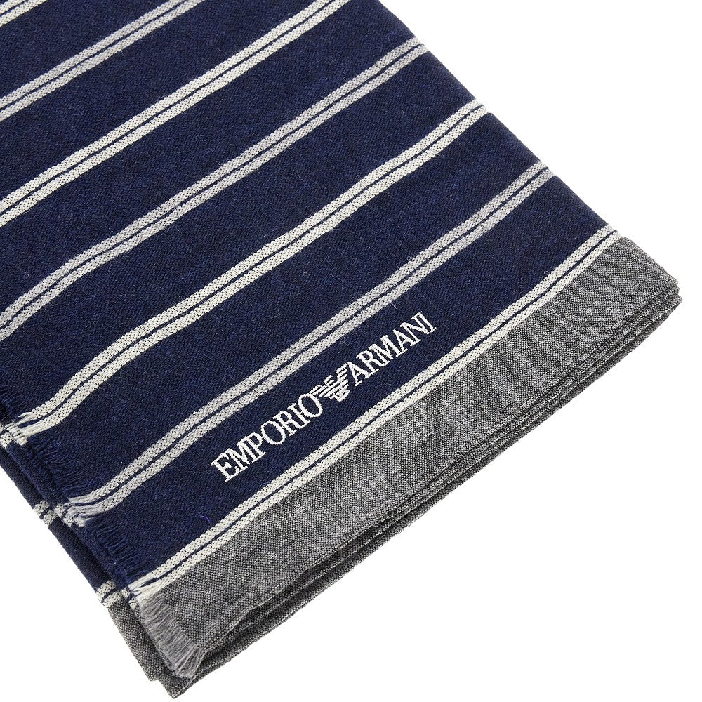 Striped wool-blend scarf