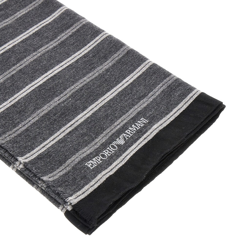 Striped wool-blend scarf