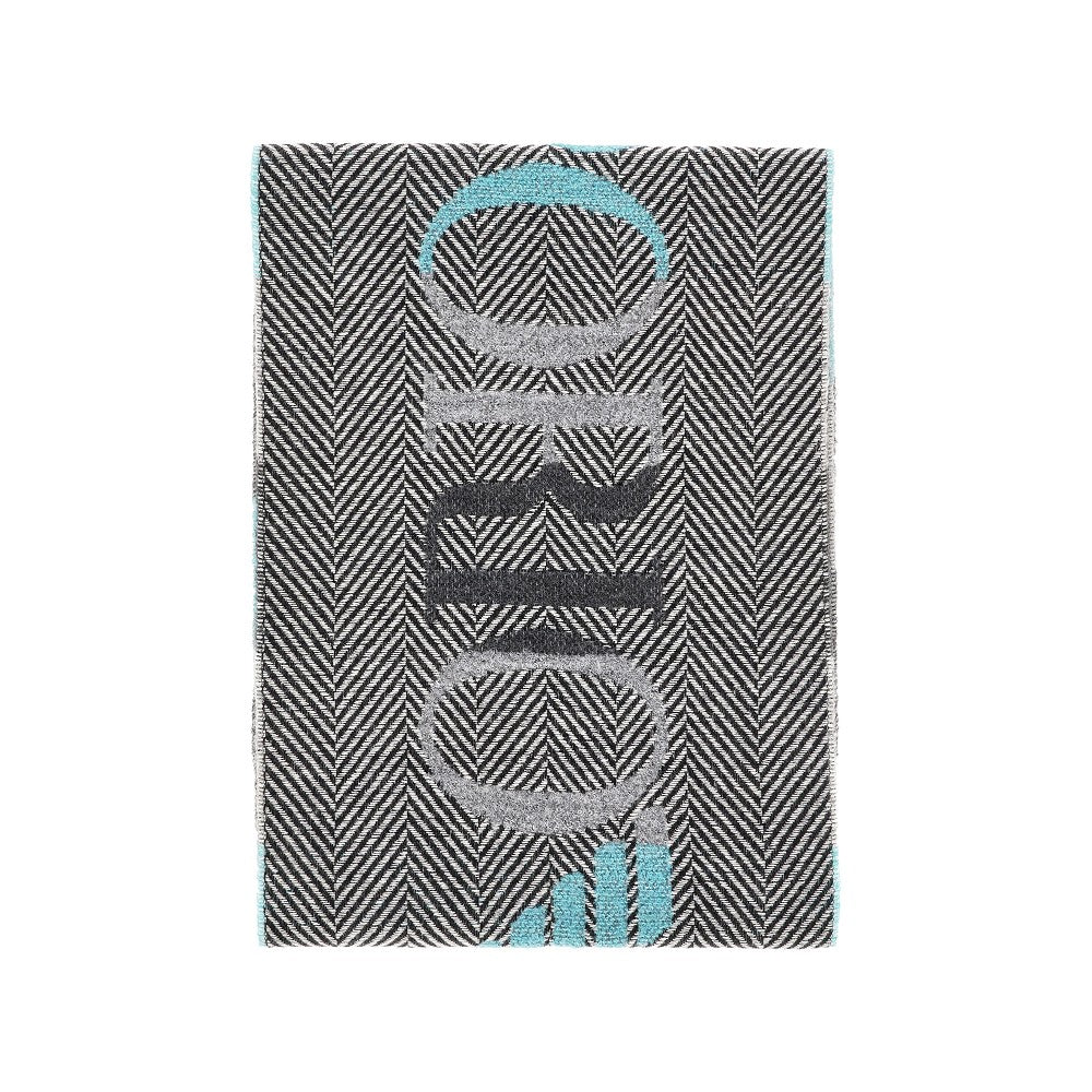 Chevron wool-blend scarf with logo