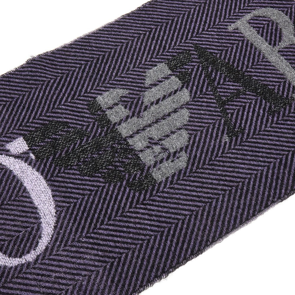 Chevron wool-blend scarf with logo