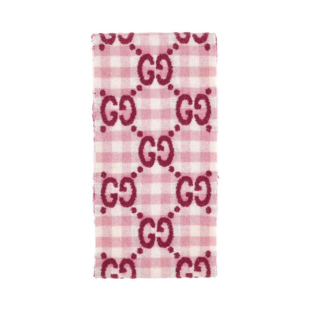 GG check wool-blend scarf