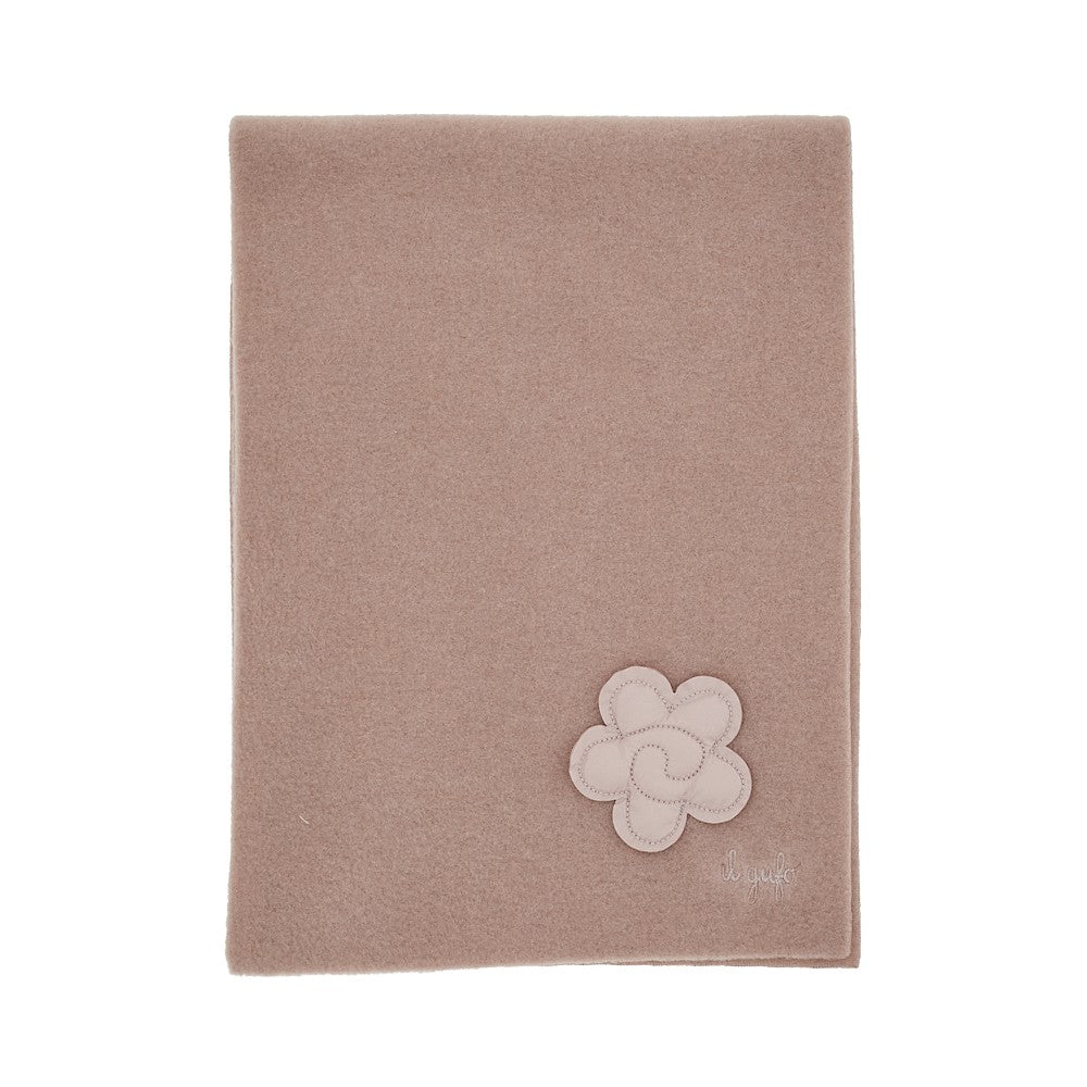 Fleece scarf with floral applique