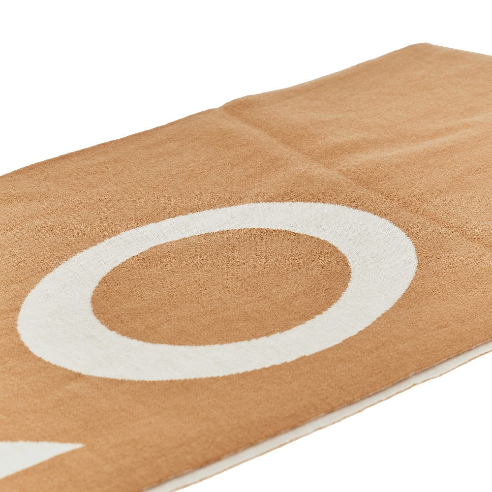 Wool-blend scarf with jacquard logo