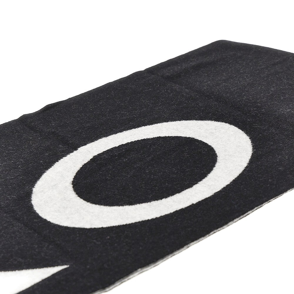 Wool-blend scarf with jacquard logo