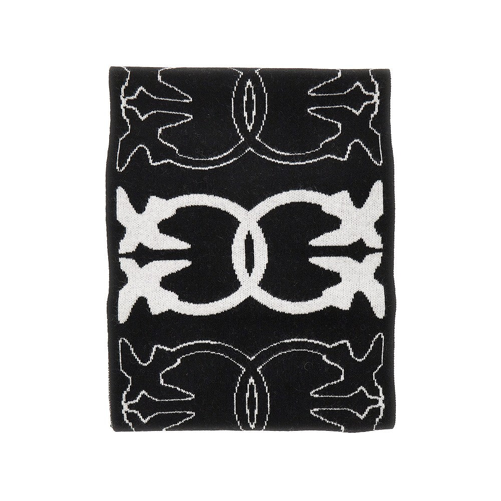 Knitted scarf with jacquard logo