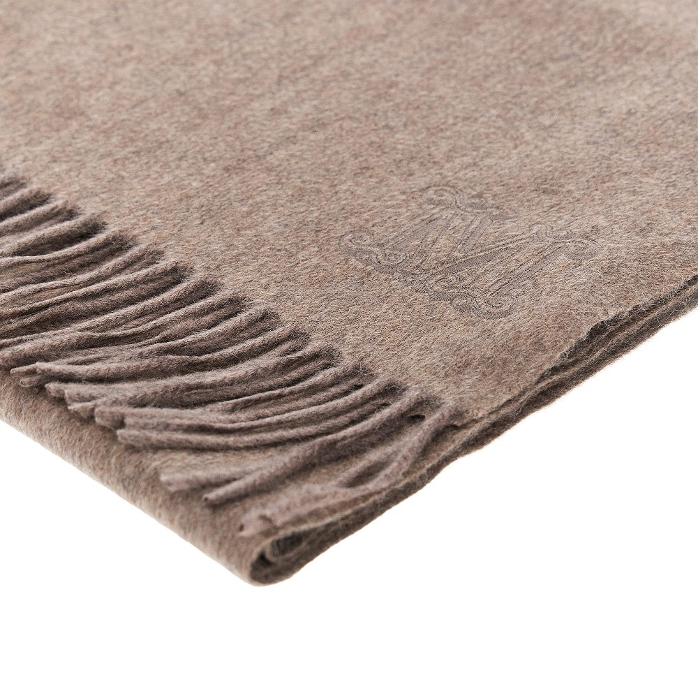 Cashmere scarf with Monogram embroidery