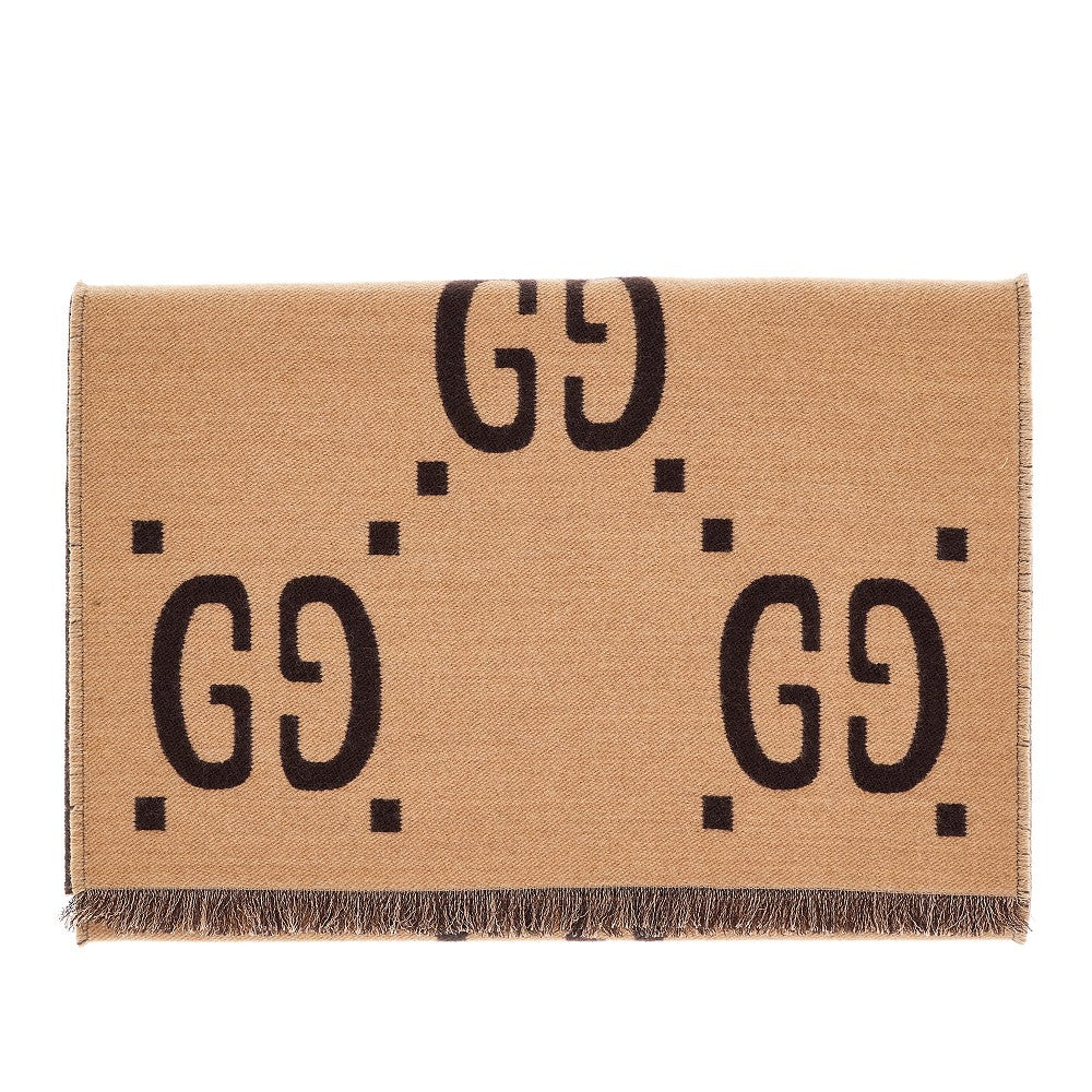 GG jacquard wool and silk scarf