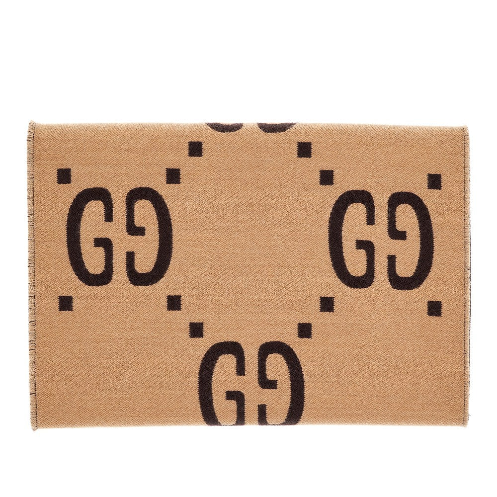 GG jacquard wool and silk scarf