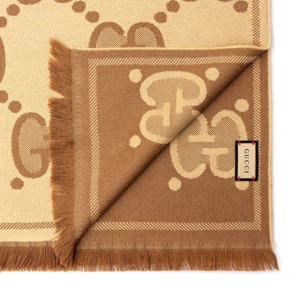 GG jacquard wool scarf