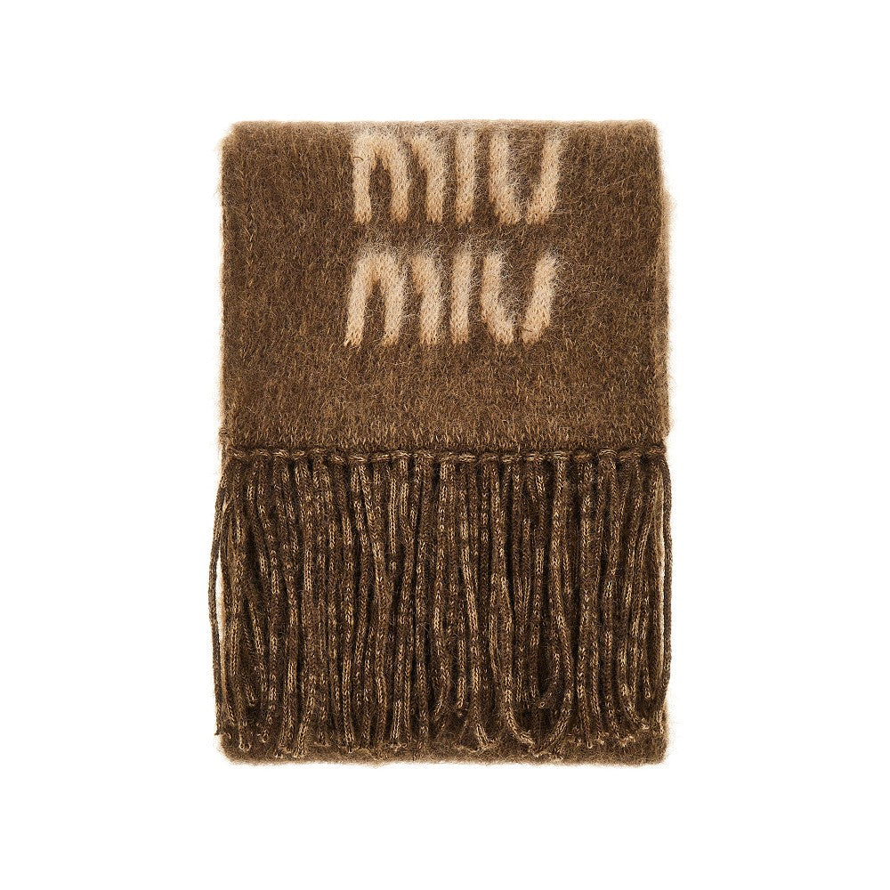 Sciarpa in misto mohair con logo jacquard
