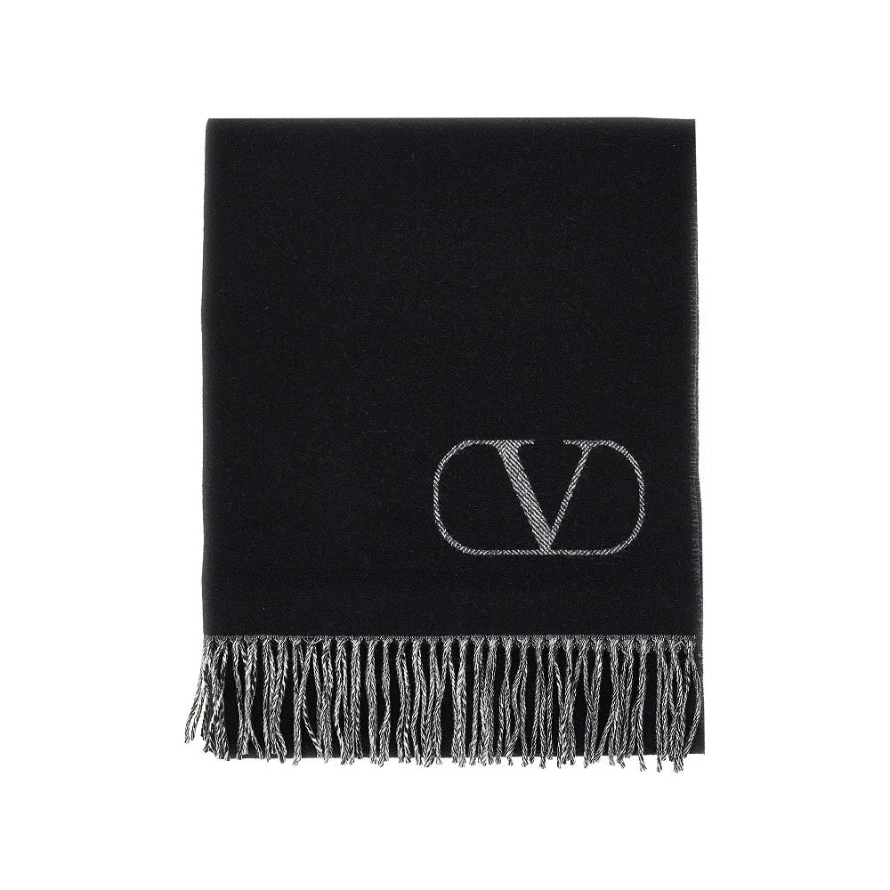 Wool and cashmere double-face scarf