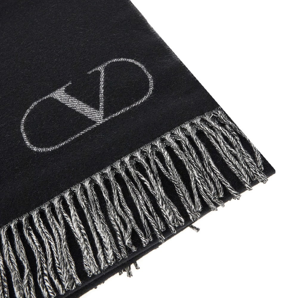 Wool and cashmere double-face scarf