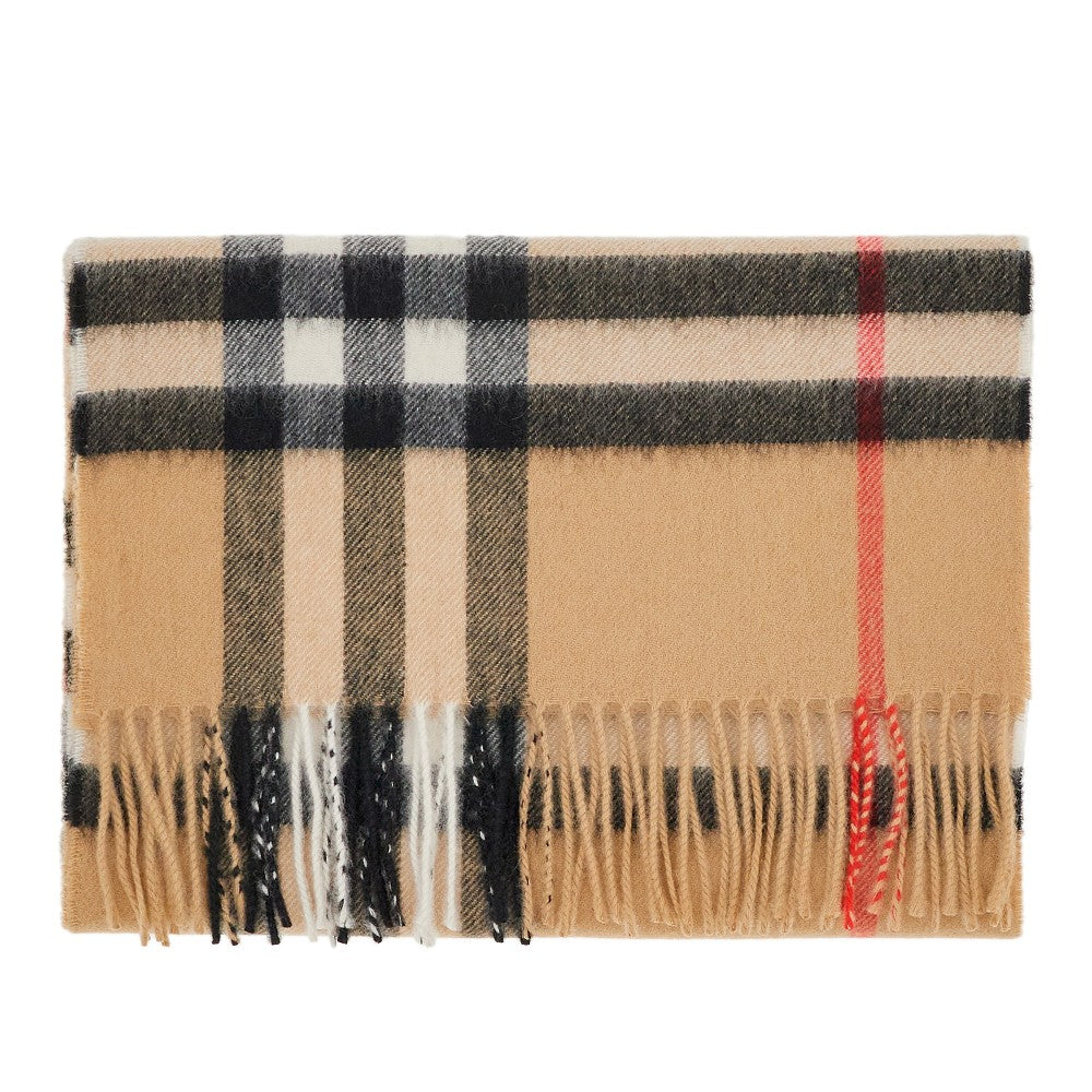 Check cashmere scarf