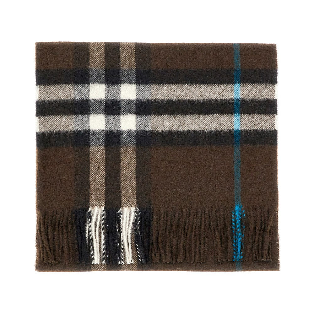 Check cashmere scarf