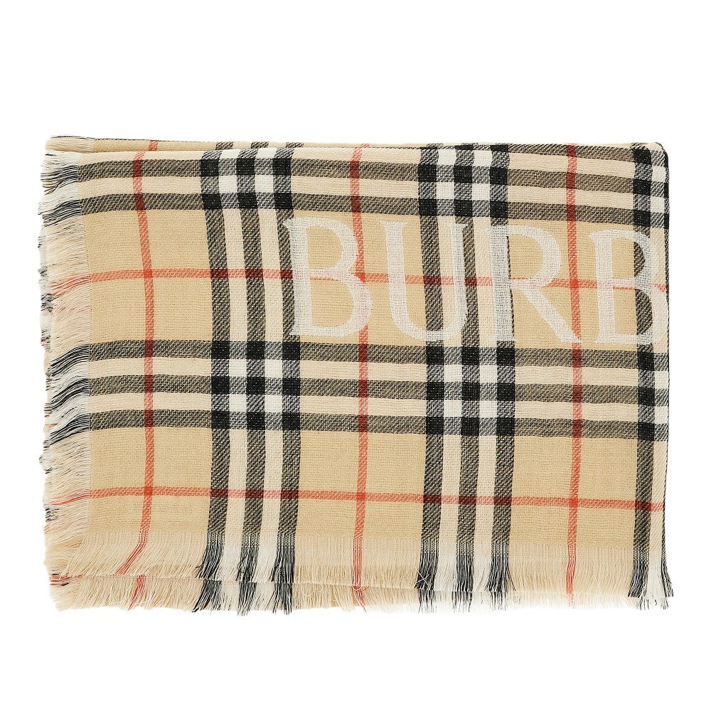 Check wool scarf with EKD motif