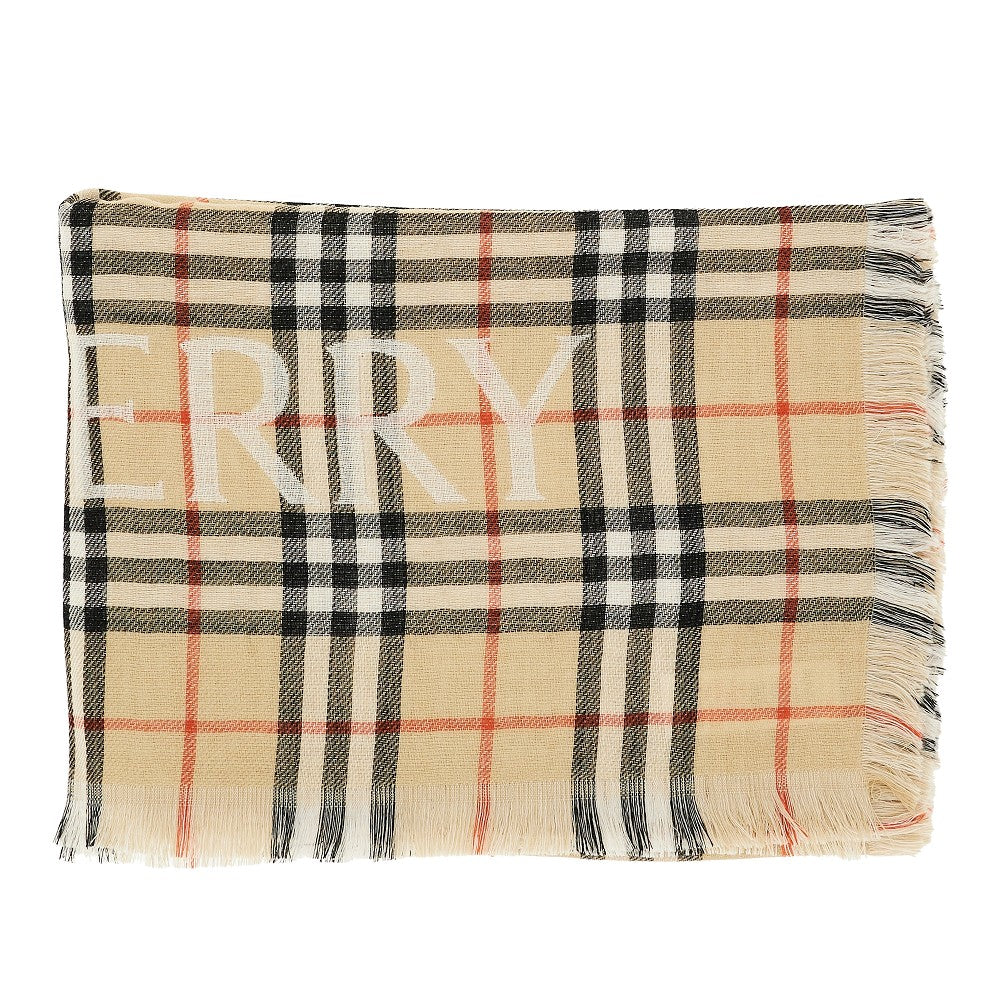 Check wool scarf with EKD motif