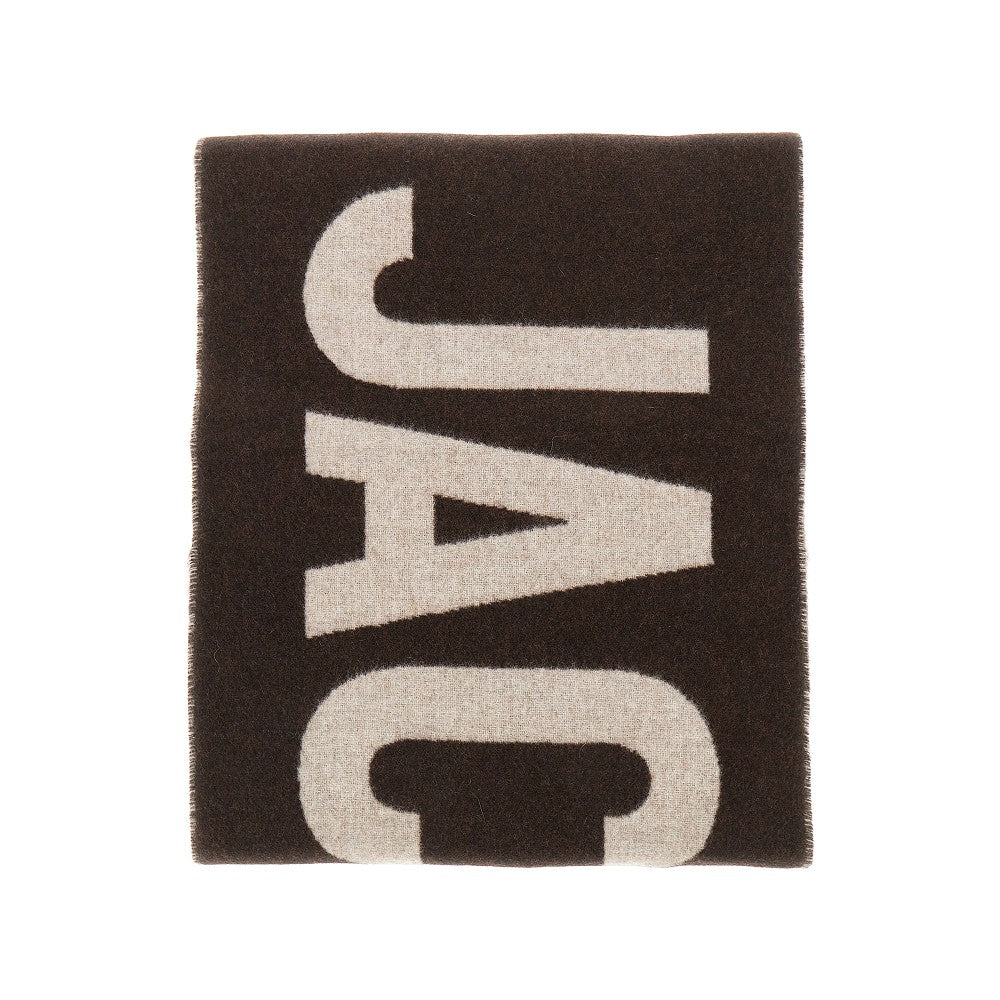 Jacquard logo wool scarf