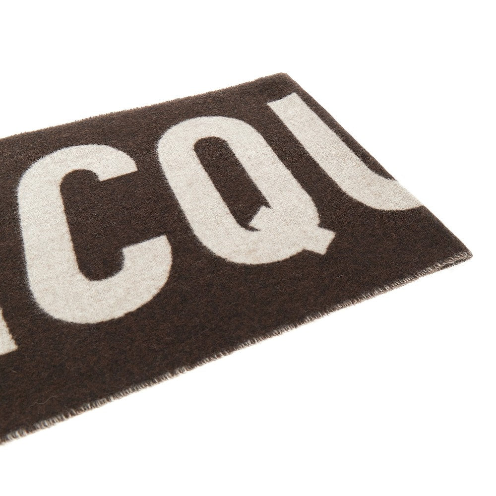 Jacquard logo wool scarf