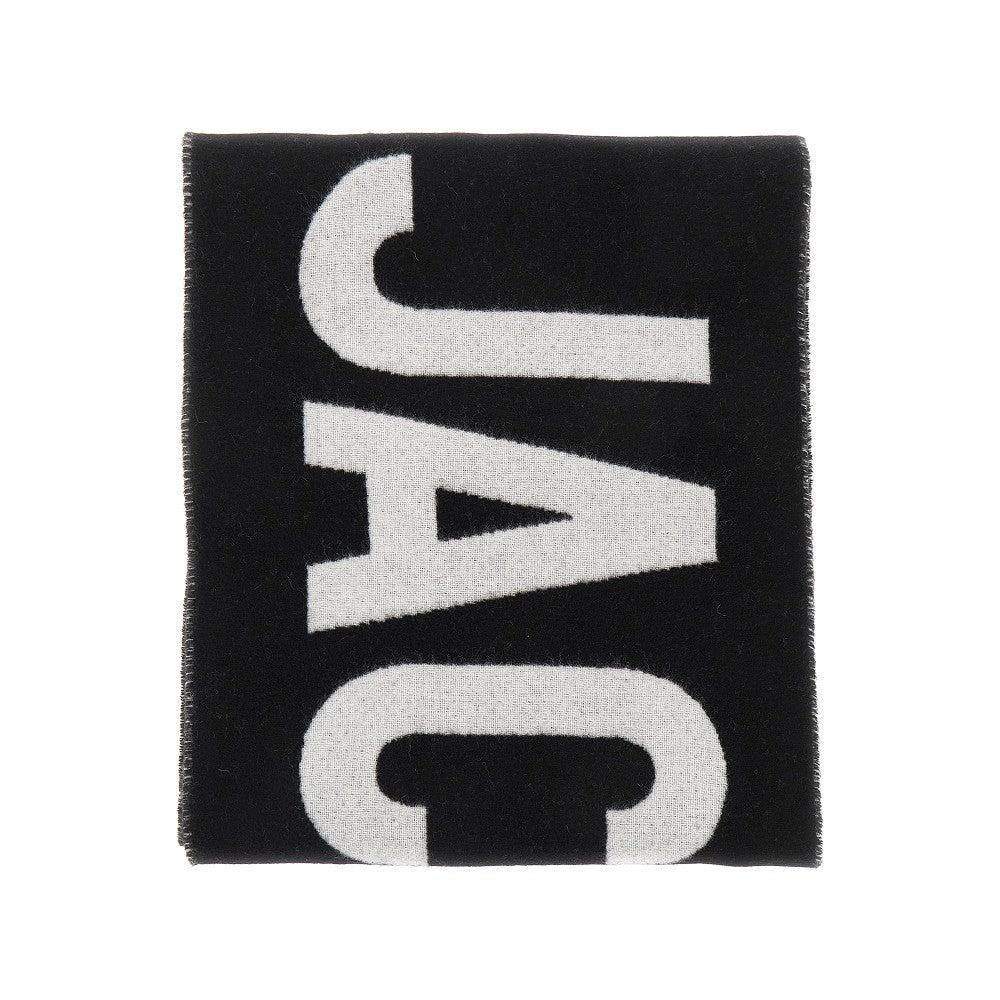 Jacquard logo wool scarf