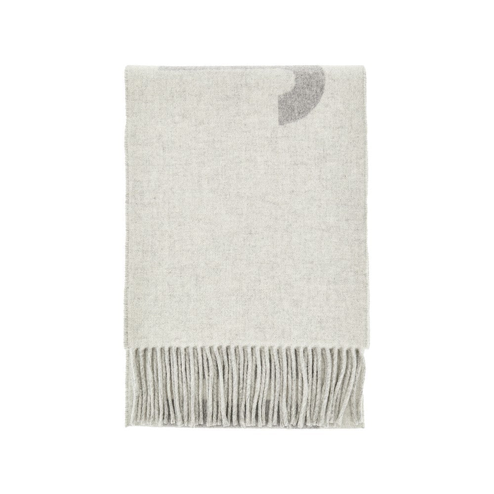 Jacquard logo wool scarf