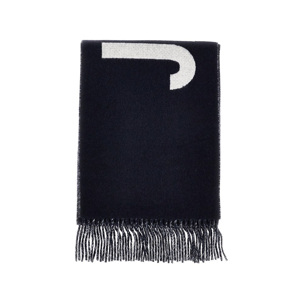 Sciarpa in lana con logo jacquard