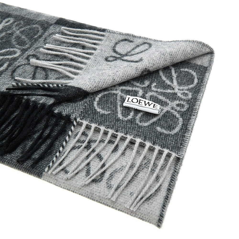 Anagram jacquard wool scarf