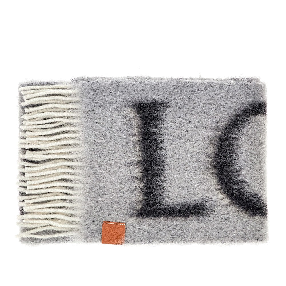 Sciarpa in lana e mohair con logo