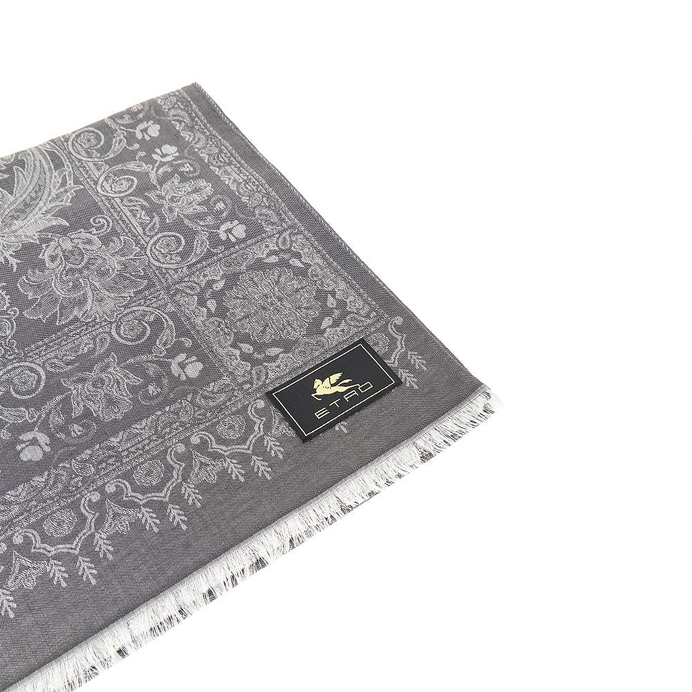 Jacquard silk blend scarf