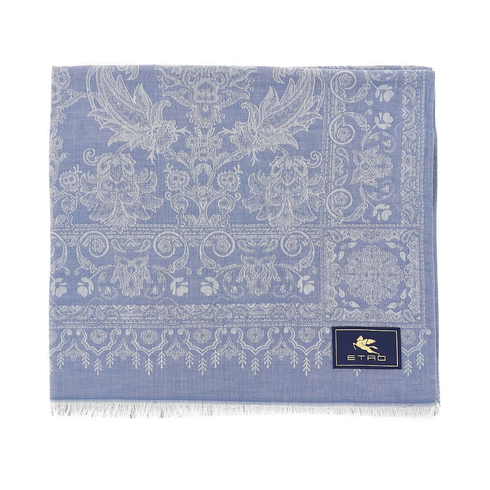 Jacquard silk blend scarf