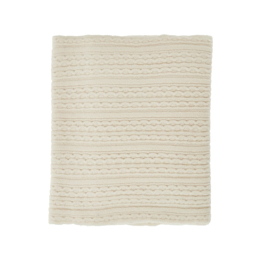 Wool-blend cable knit scarf