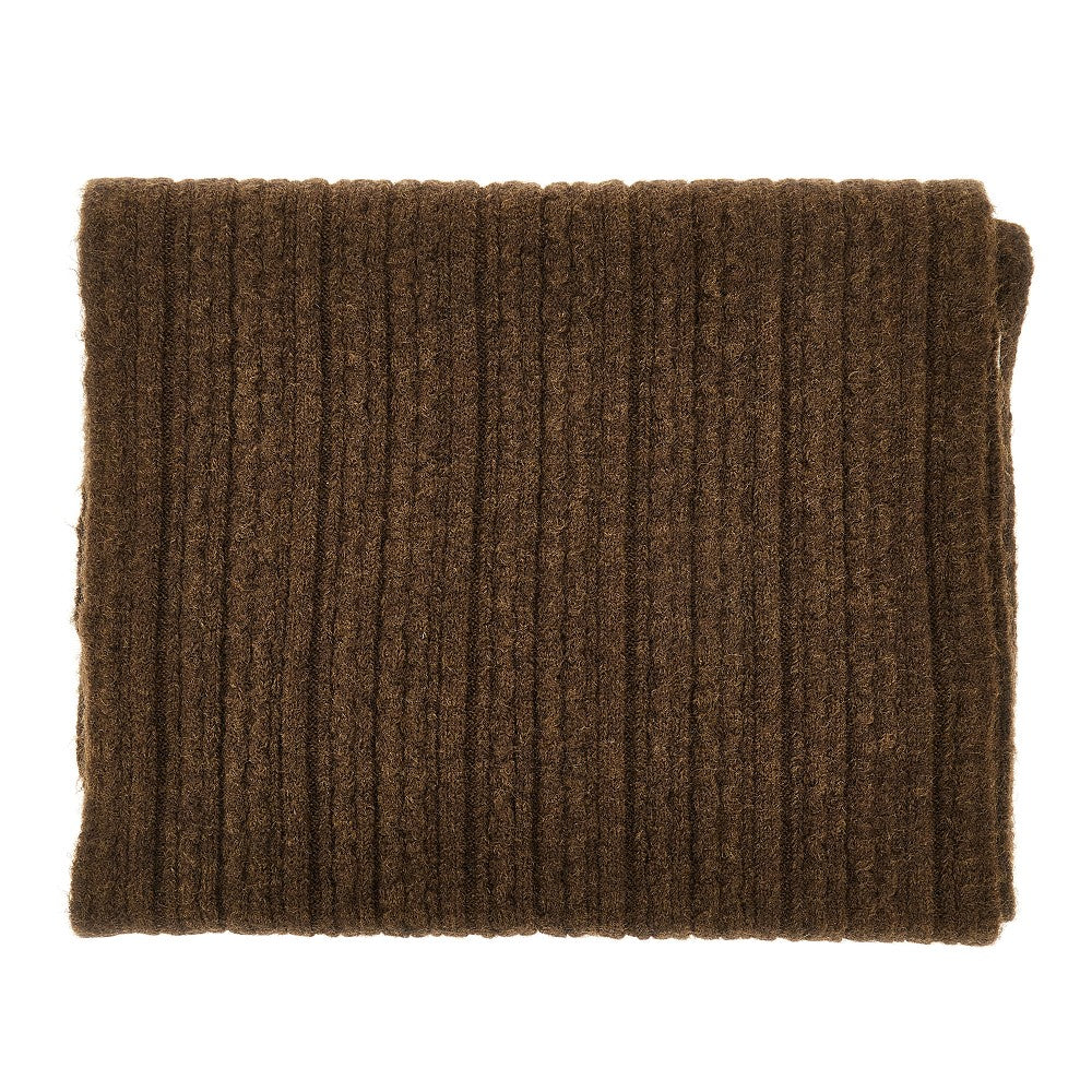 Wool-blend cable knit scarf