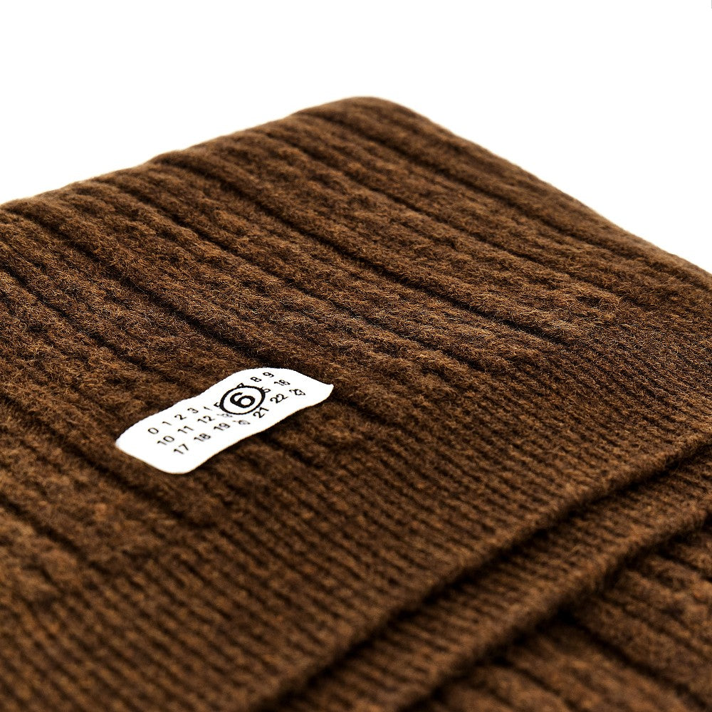 Wool-blend cable knit scarf