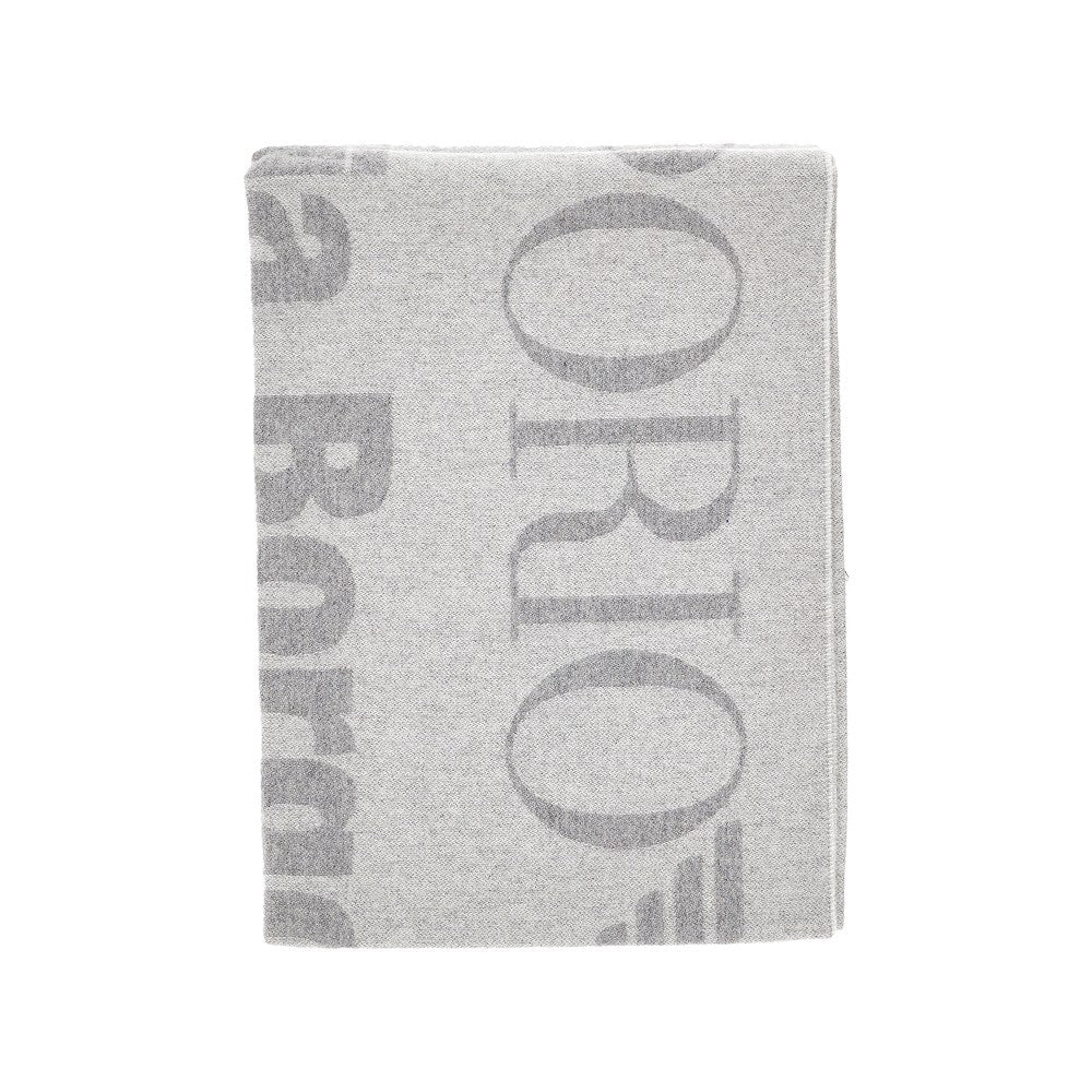 Jacquard wool scarf with logo