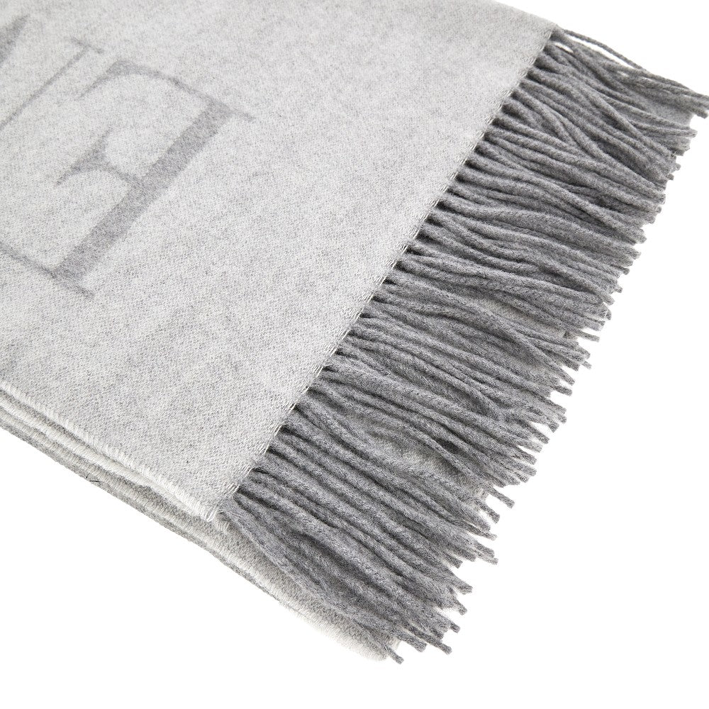Jacquard wool scarf with logo