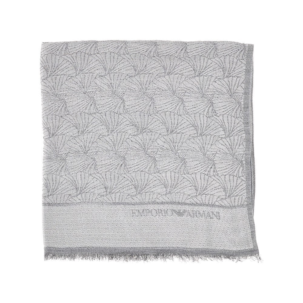 Jacquard gingko motif scarf